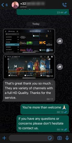 WhatsApp: full HD channels