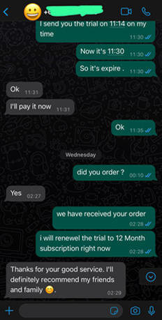 WhatsApp: 12 month upgrade